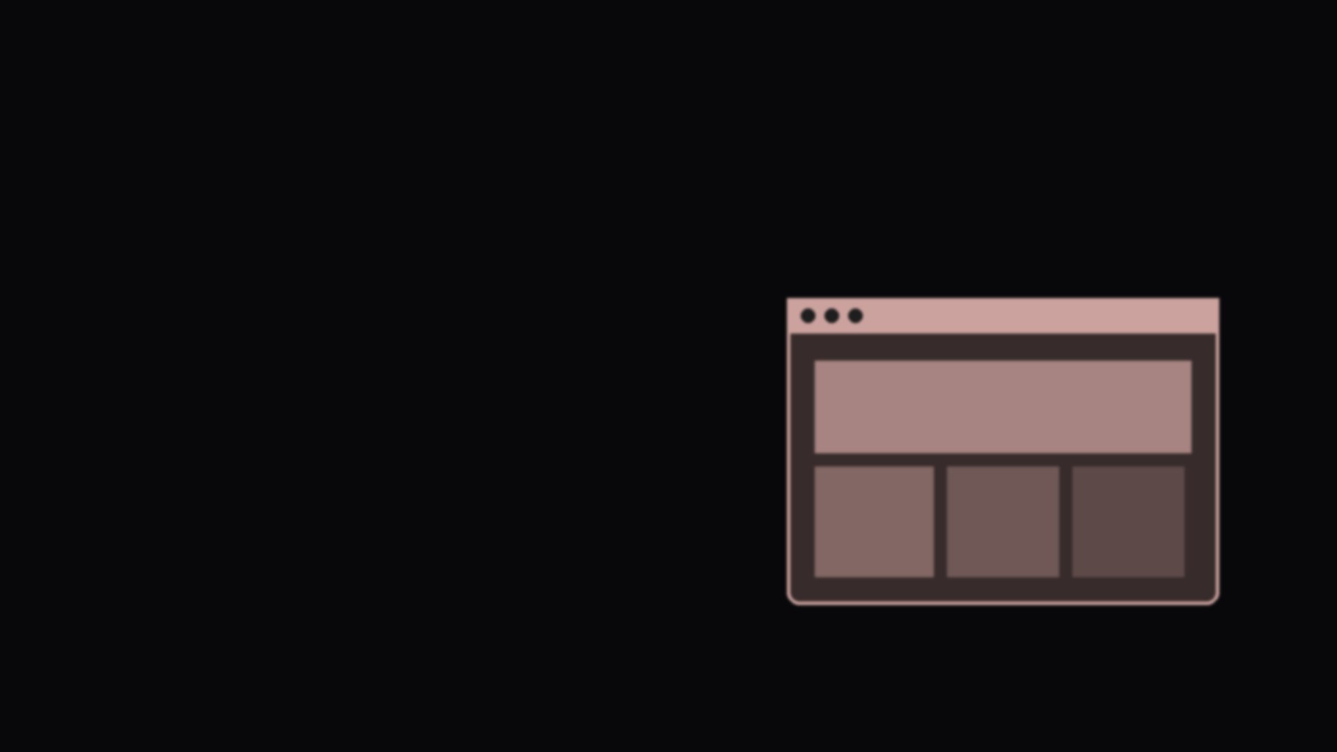 A browser window wireframe on black